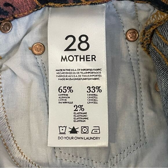MOTHER The Looker Cherry Print Jeans Denim Sz 28 - Picture 11 of 11